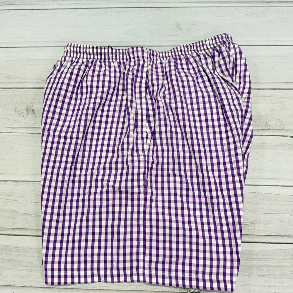 Ralph Lauren Purple Label‎ Swim Trunks Shorts Mens L Purple Check Bathing Suit